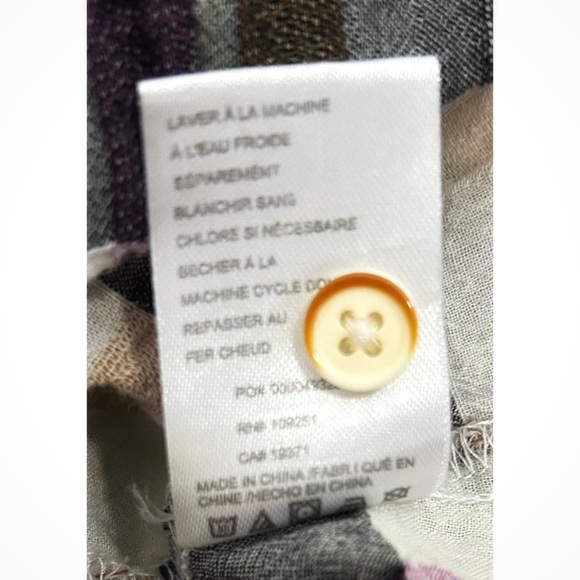 Anthropologie Isabella Sinclair Plaid Lace Insert Multicolor Button Down Shirt S - Picture 13 of 14